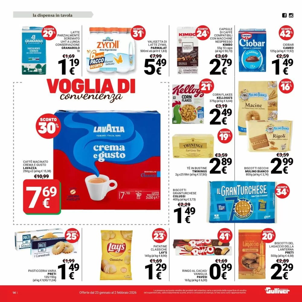 Volantino promozionale Supermercati Gulliver  valide dal 23/01/2026 - Pagina 14.