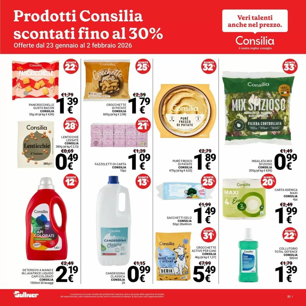 Volantino promozionale Supermercati Gulliver  valide dal 23/01/2026 - Pagina 21.