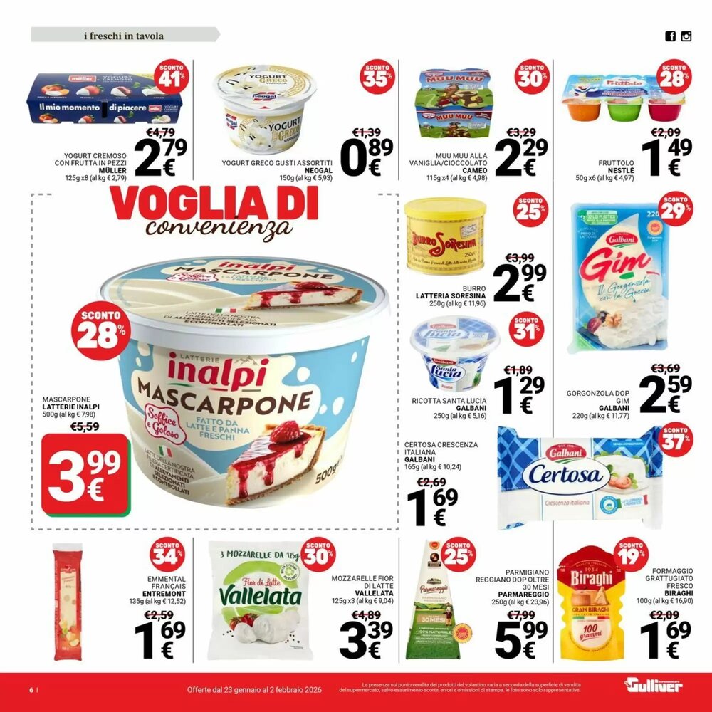Volantino promozionale Supermercati Gulliver  valide dal 23/01/2026 - Pagina 6.