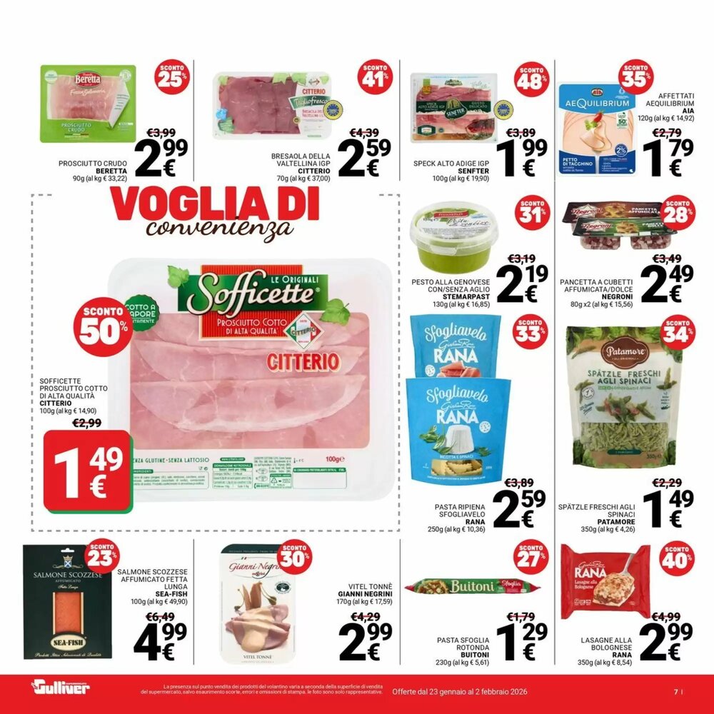 Volantino promozionale Supermercati Gulliver  valide dal 23/01/2026 - Pagina 7.