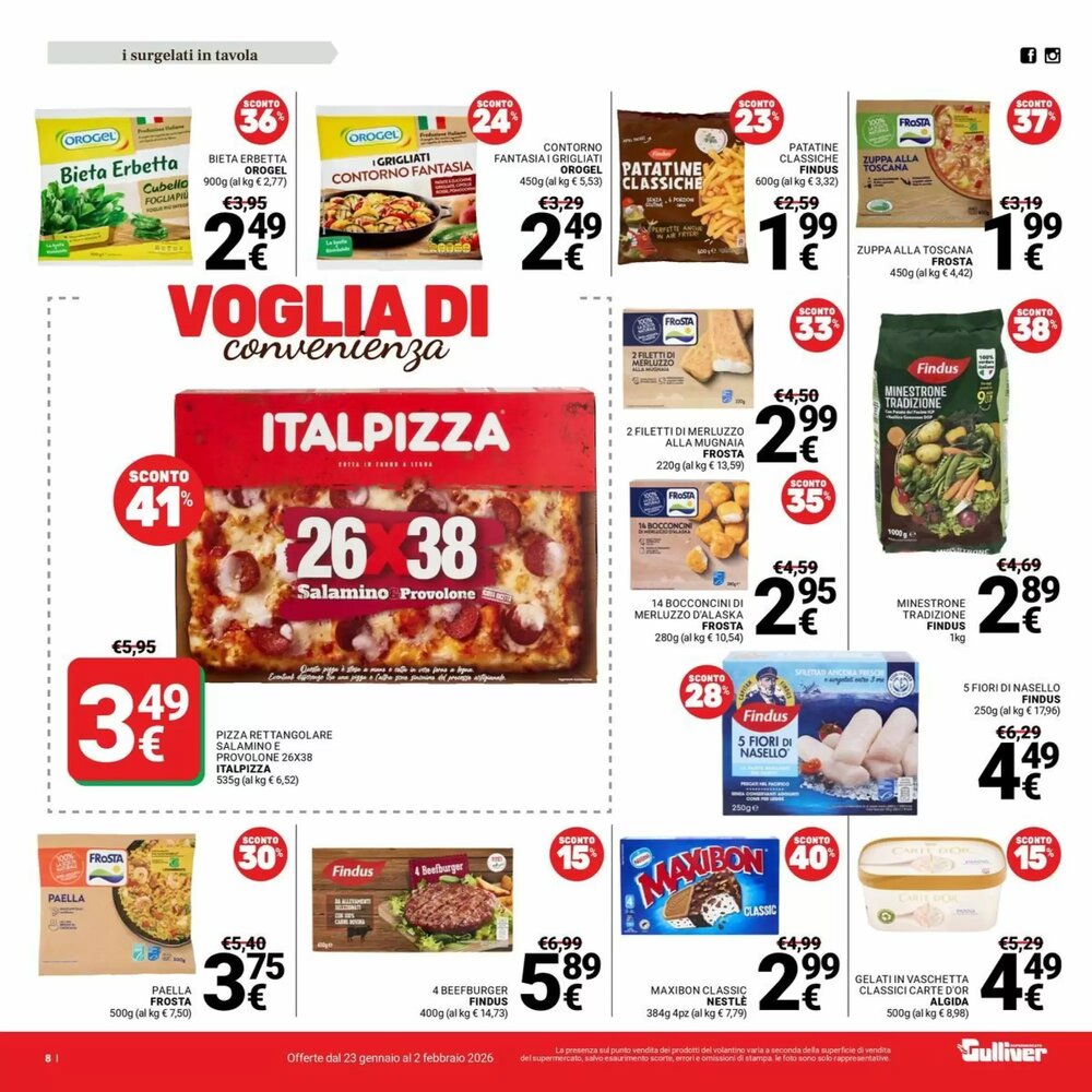 Volantino promozionale Supermercati Gulliver  valide dal 23/01/2026 - Pagina 8.