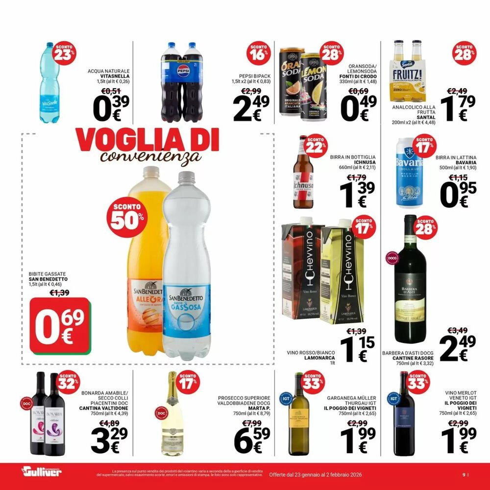 Volantino promozionale Supermercati Gulliver  valide dal 23/01/2026 - Pagina 9.