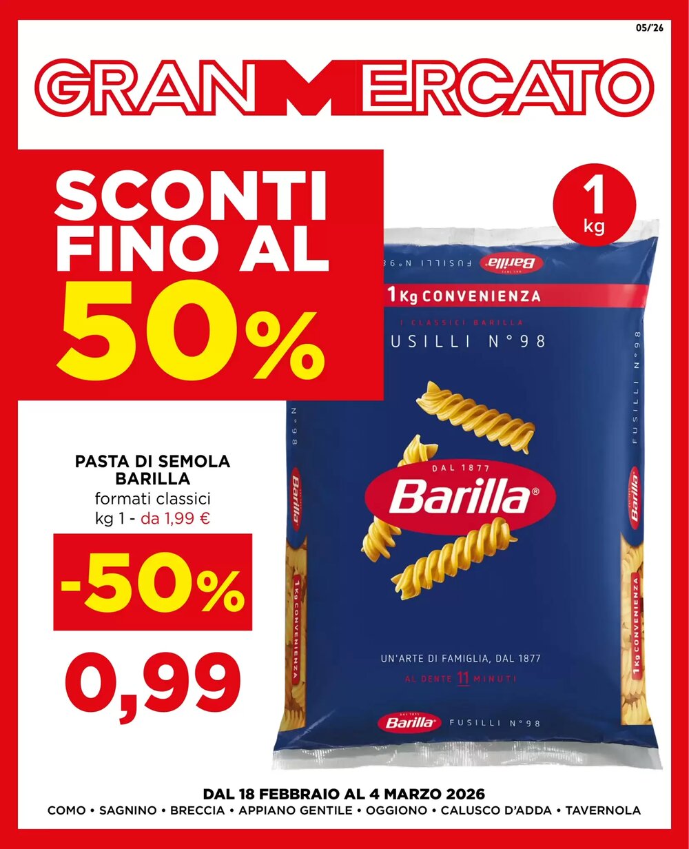 Volantino promozionale Gran mercato  valide dal 18/02/2026 - Pagina 1.