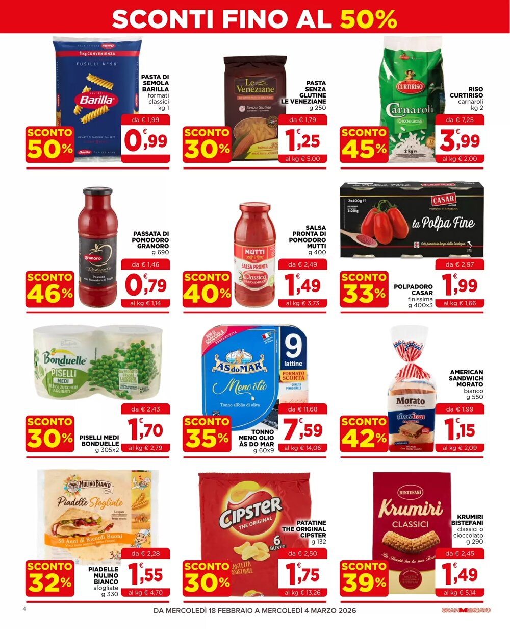 Volantino promozionale Gran mercato  valide dal 18/02/2026 - Pagina 4.