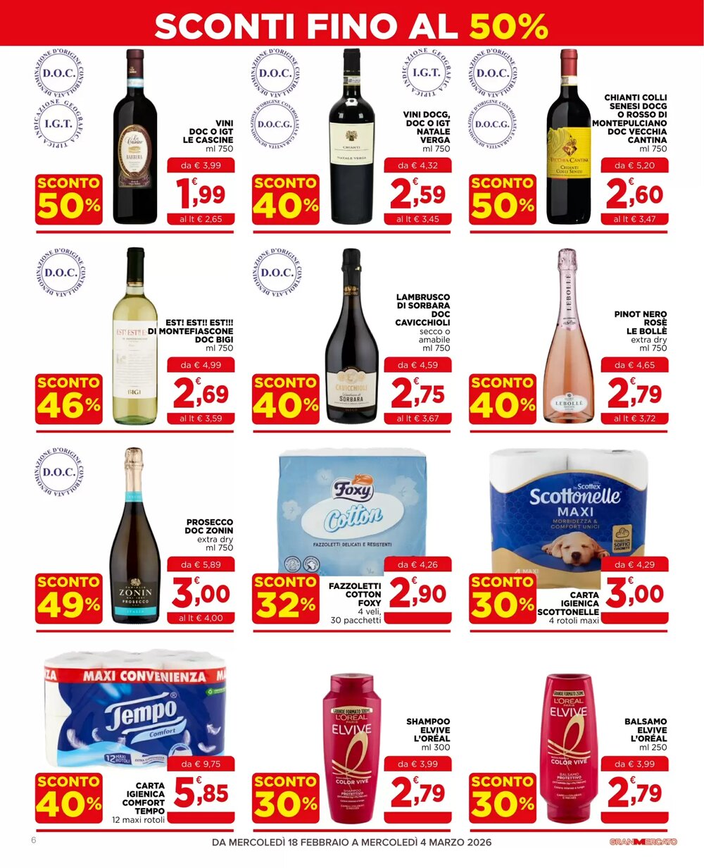 Volantino promozionale Gran mercato  valide dal 18/02/2026 - Pagina 6.