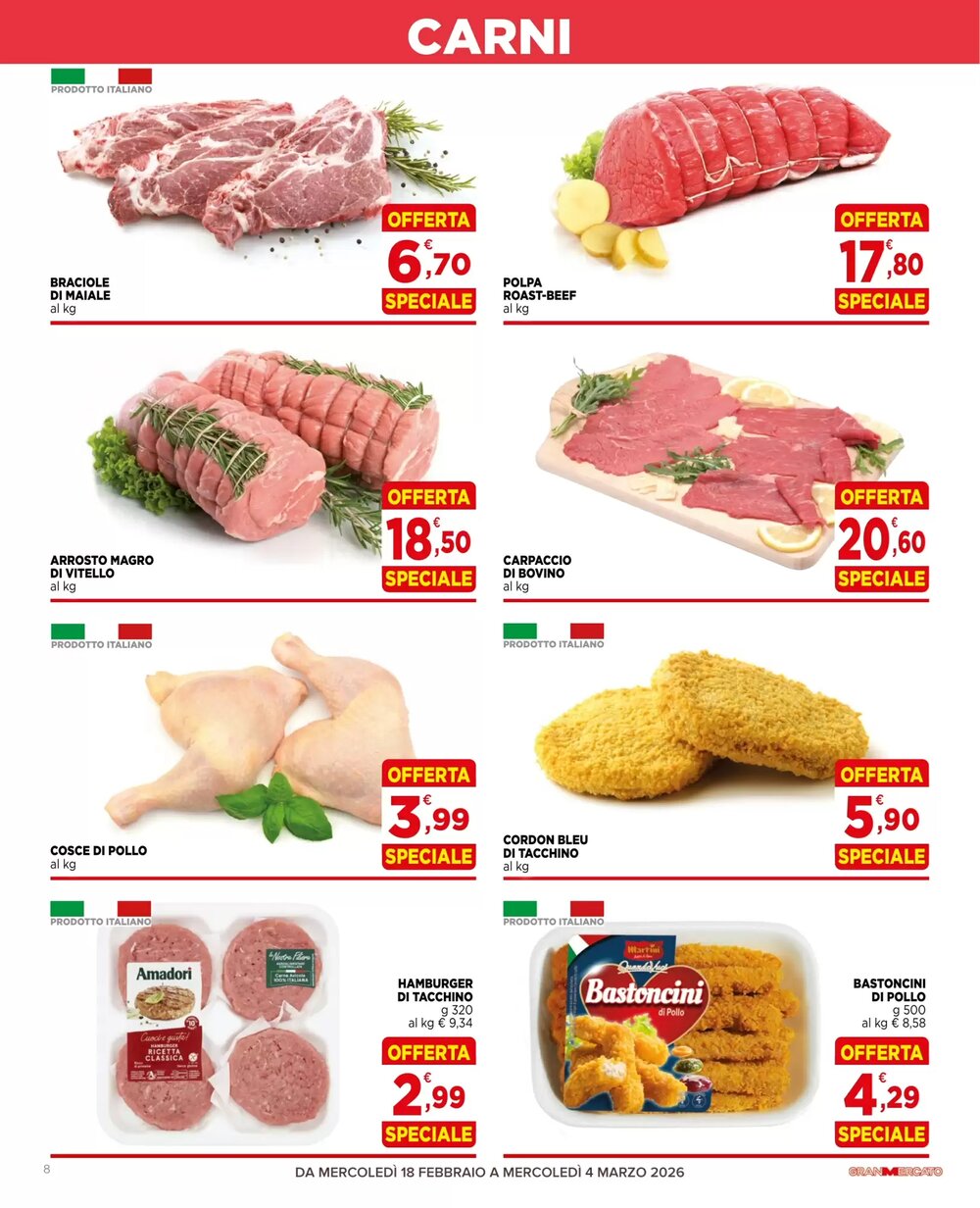 Volantino promozionale Gran mercato  valide dal 18/02/2026 - Pagina 8.