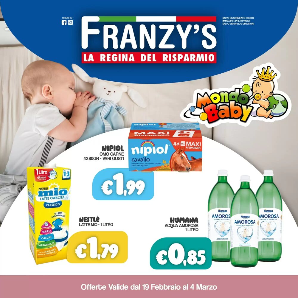 Volantino promozionale Franzy's  valide dal 19/02/2026 - Pagina 1.