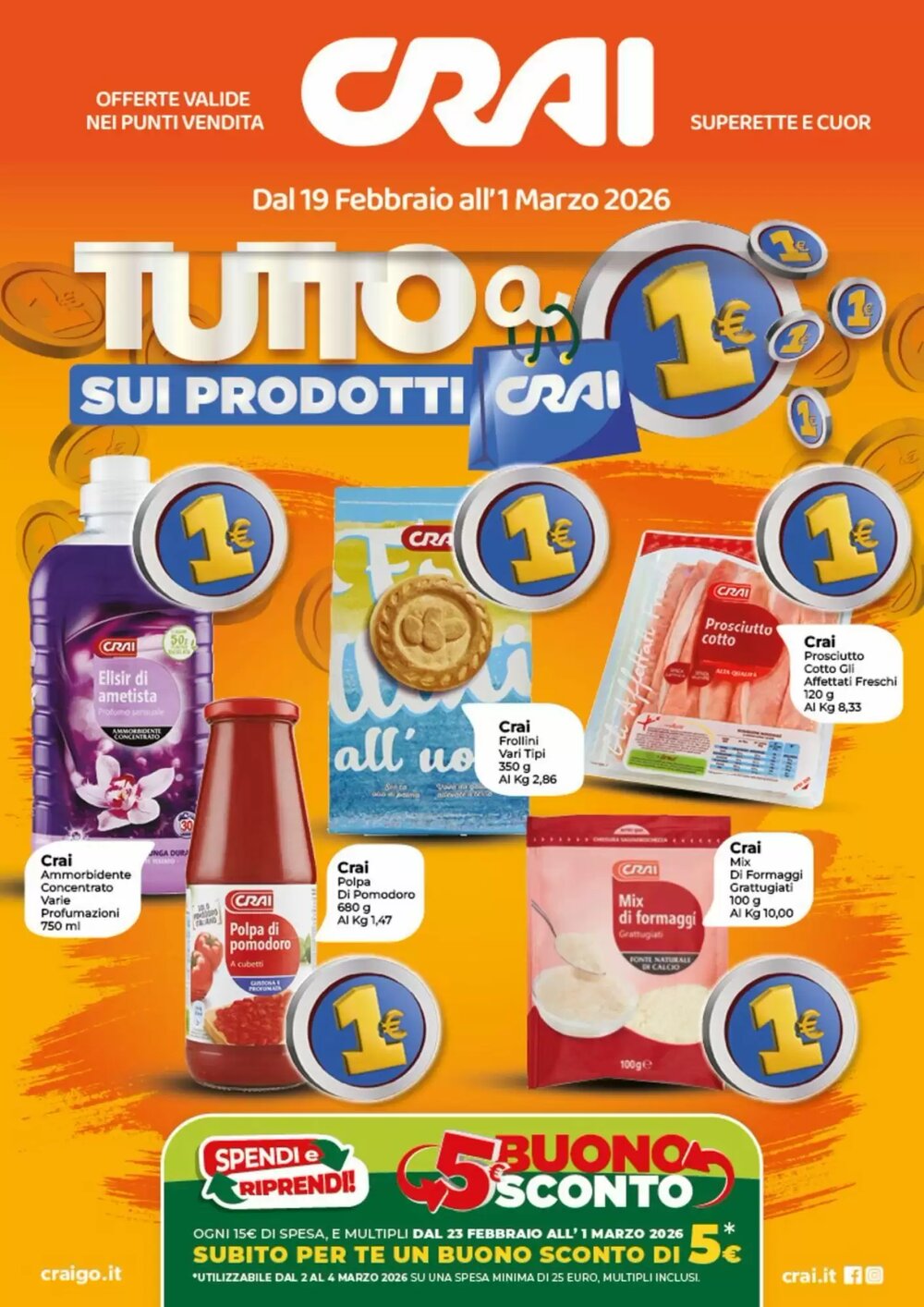 Volantino promozionale Crai  valide dal 19/02/2026 - Pagina 1.