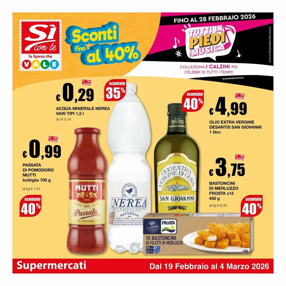 Volantino promozionale Sì con te  valide dal 19/02/2026 - Pagina 1.