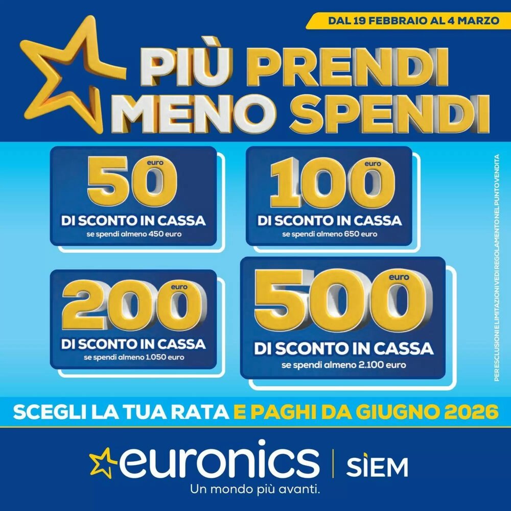 Volantino promozionale Euronics  valide dal 19/02/2026 - Pagina 1.