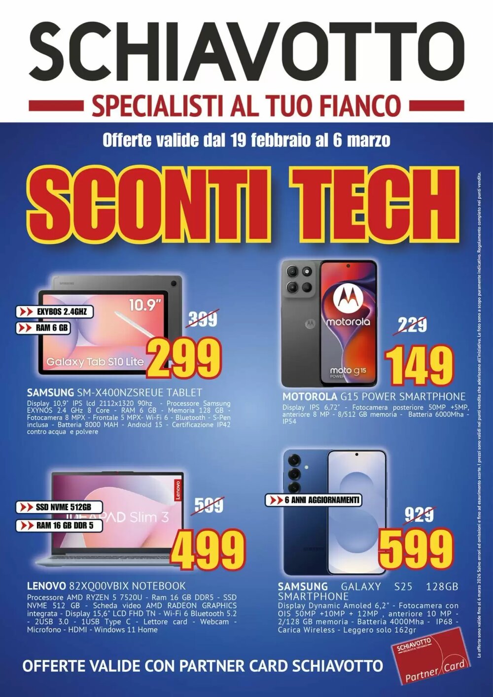Volantino promozionale Schiavotto  valide dal 19/02/2026 - Pagina 1.