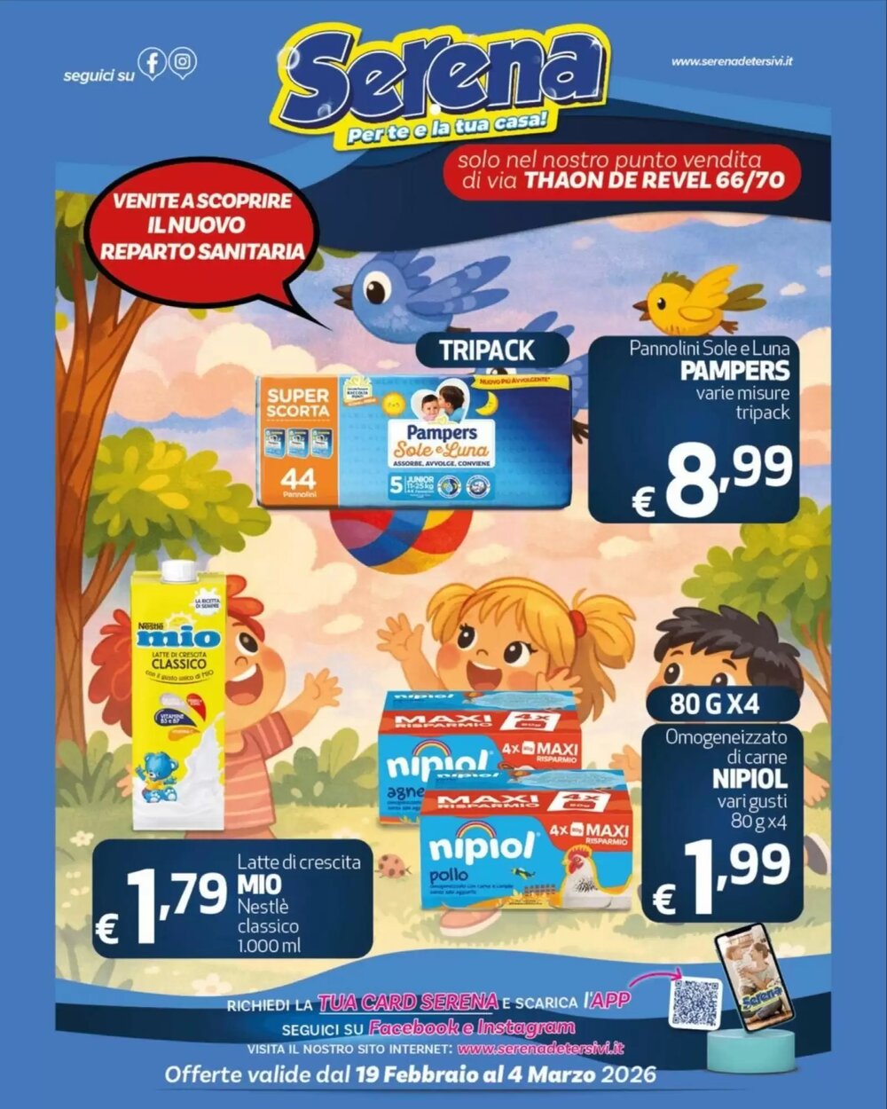 Volantino promozionale Serena Detersivi  valide dal 19/02/2026 - Pagina 1.
