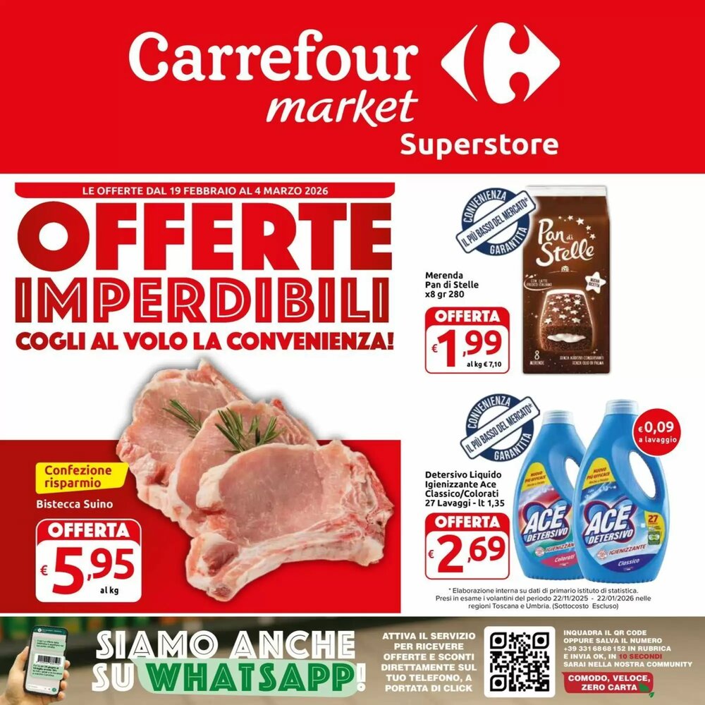 Volantino promozionale Carrefour Market  valide dal 19/02/2026 - Pagina 1.