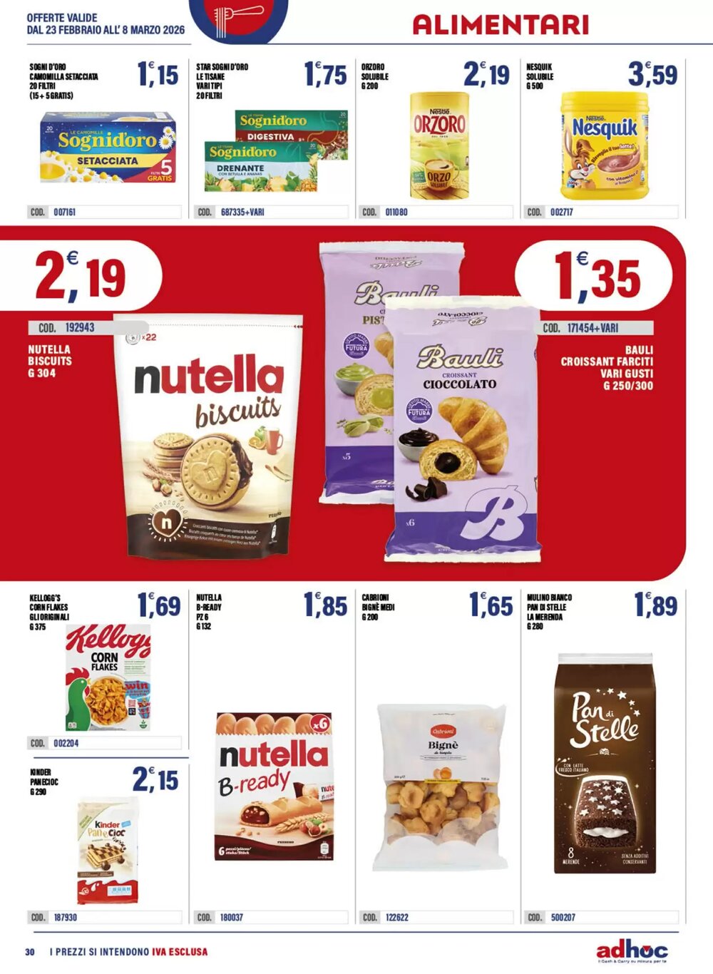 Volantino promozionale Adhoc  valide dal 23/02/2026 - Pagina 30.