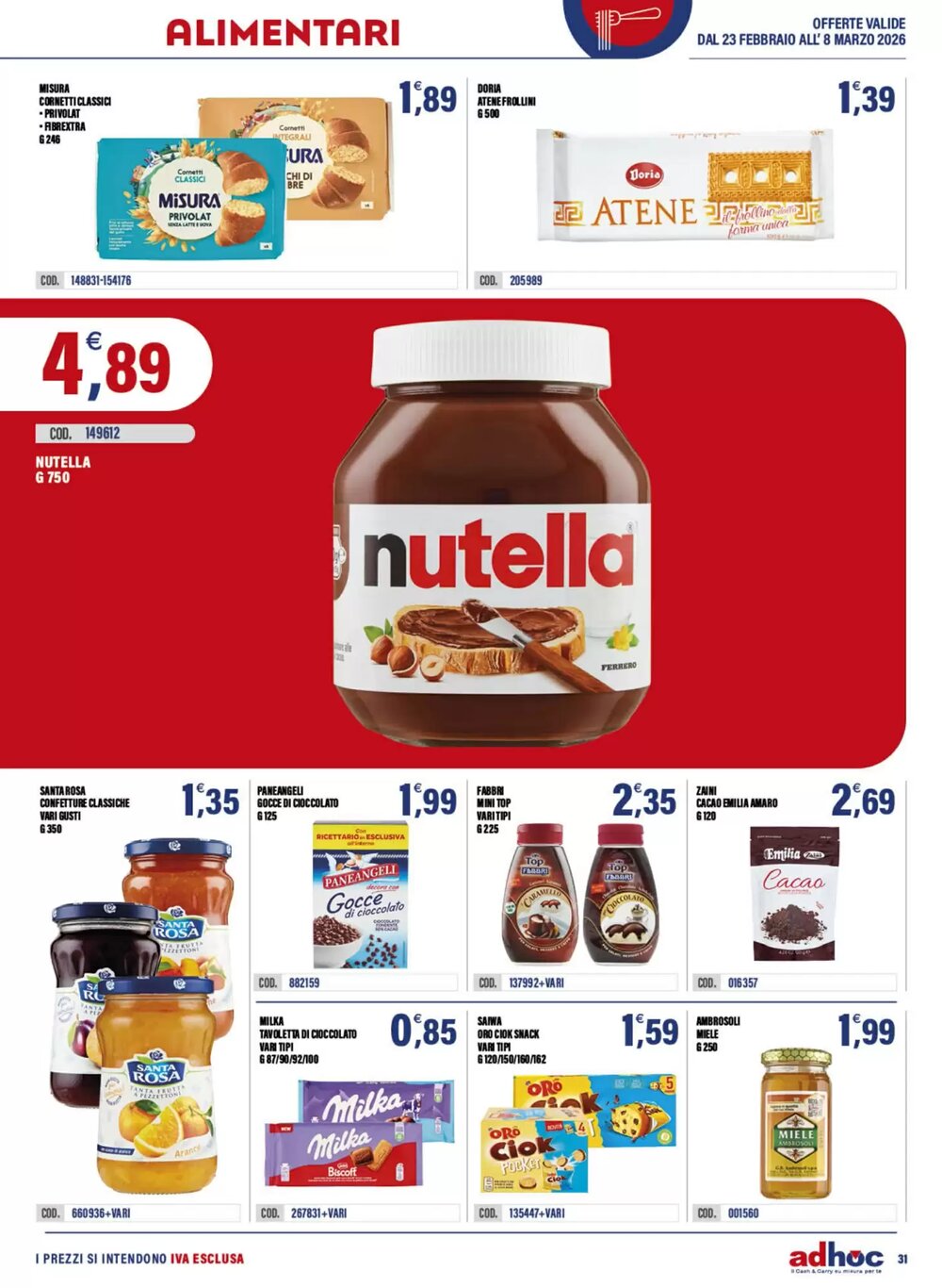 Volantino promozionale Adhoc  valide dal 23/02/2026 - Pagina 31.