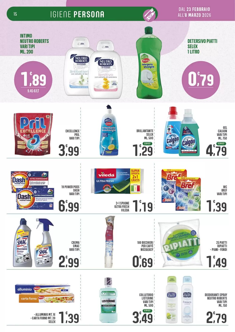 Volantino promozionale La Mimosa Supermercati  valide dal 23/02/2026 - Pagina 15.