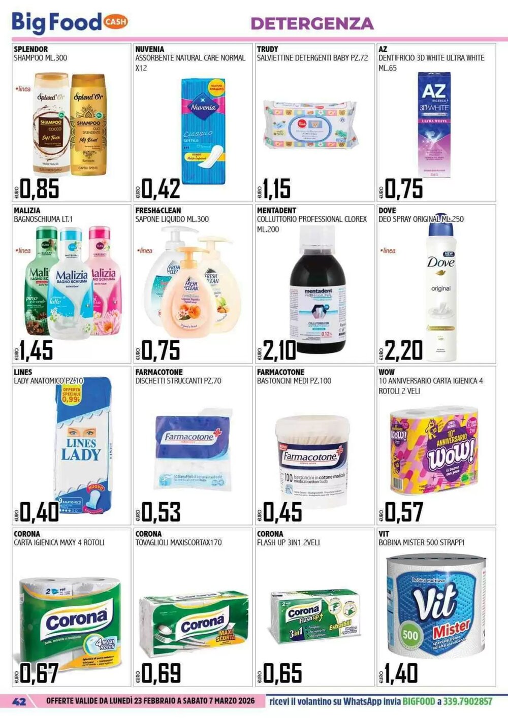 Volantino promozionale Big Food  valide dal 23/02/2026 - Pagina 42.