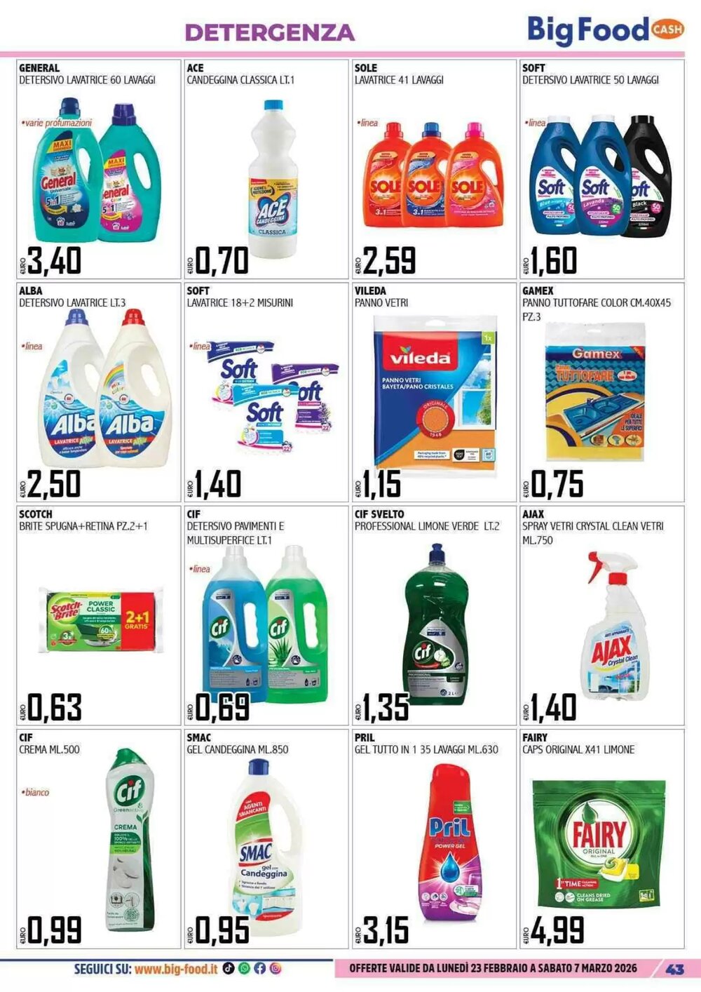 Volantino promozionale Big Food  valide dal 23/02/2026 - Pagina 43.
