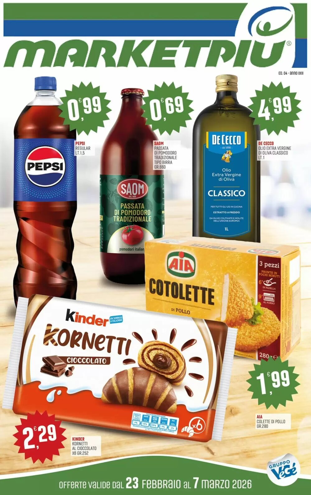 Volantino promozionale Marketpiù  valide dal 23/02/2026 - Pagina 1.