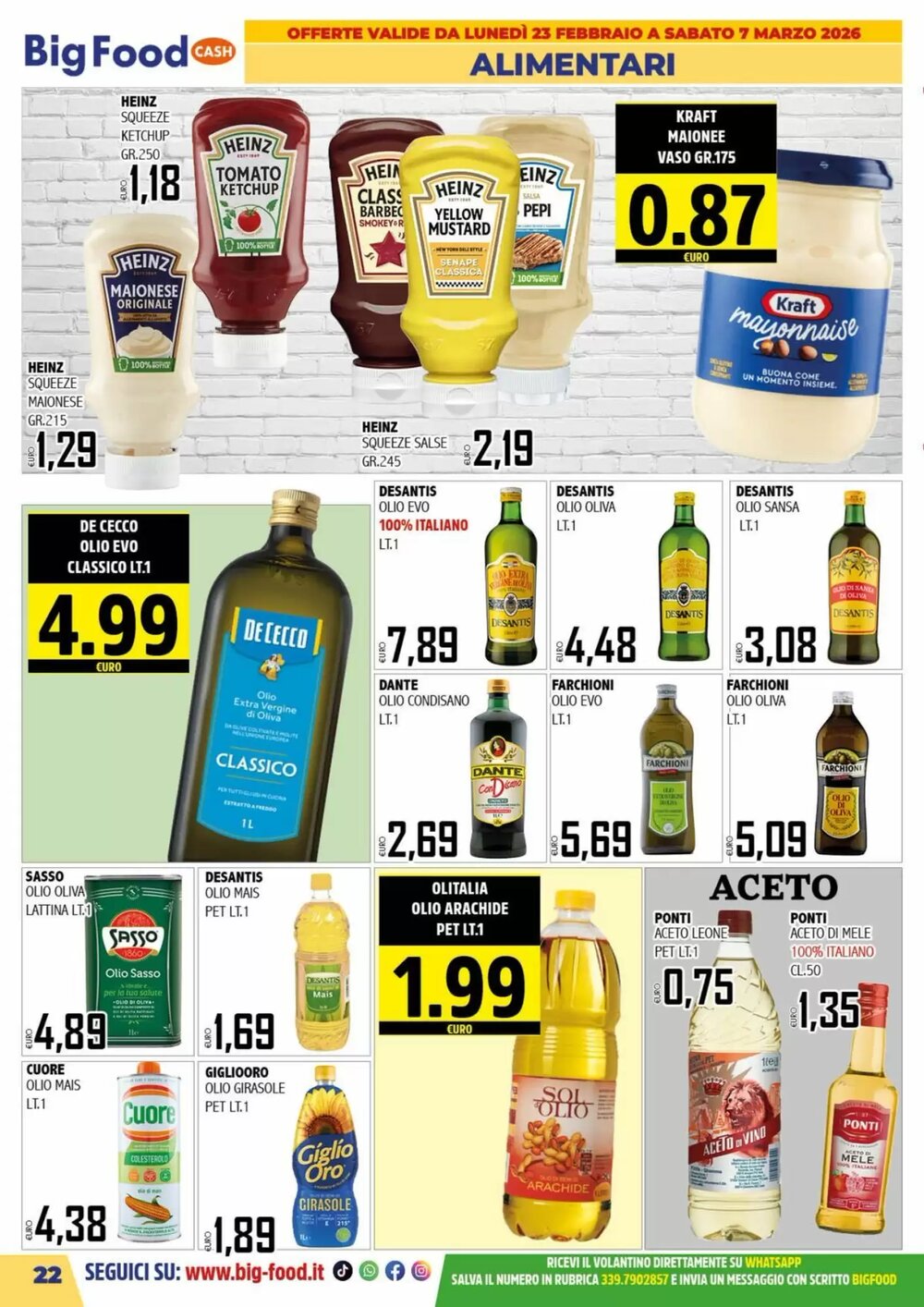 Volantino promozionale Big Food  valide dal 23/02/2026 - Pagina 22.