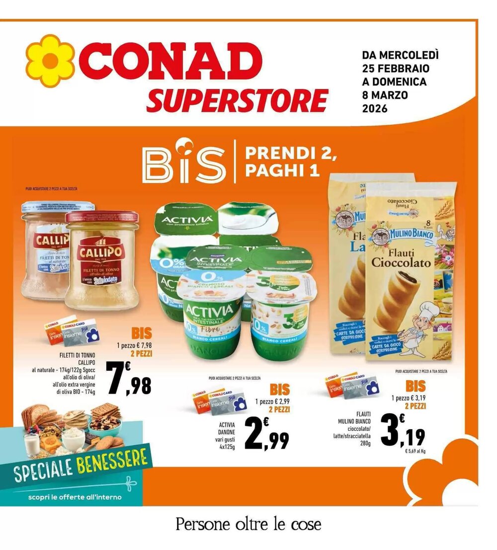 Volantino promozionale Conad Superstore  valide dal 25/02/2026 - Pagina 1.