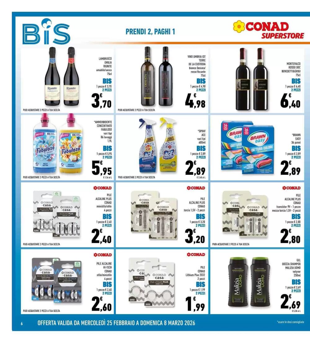 Volantino promozionale Conad Superstore  valide dal 25/02/2026 - Pagina 6.