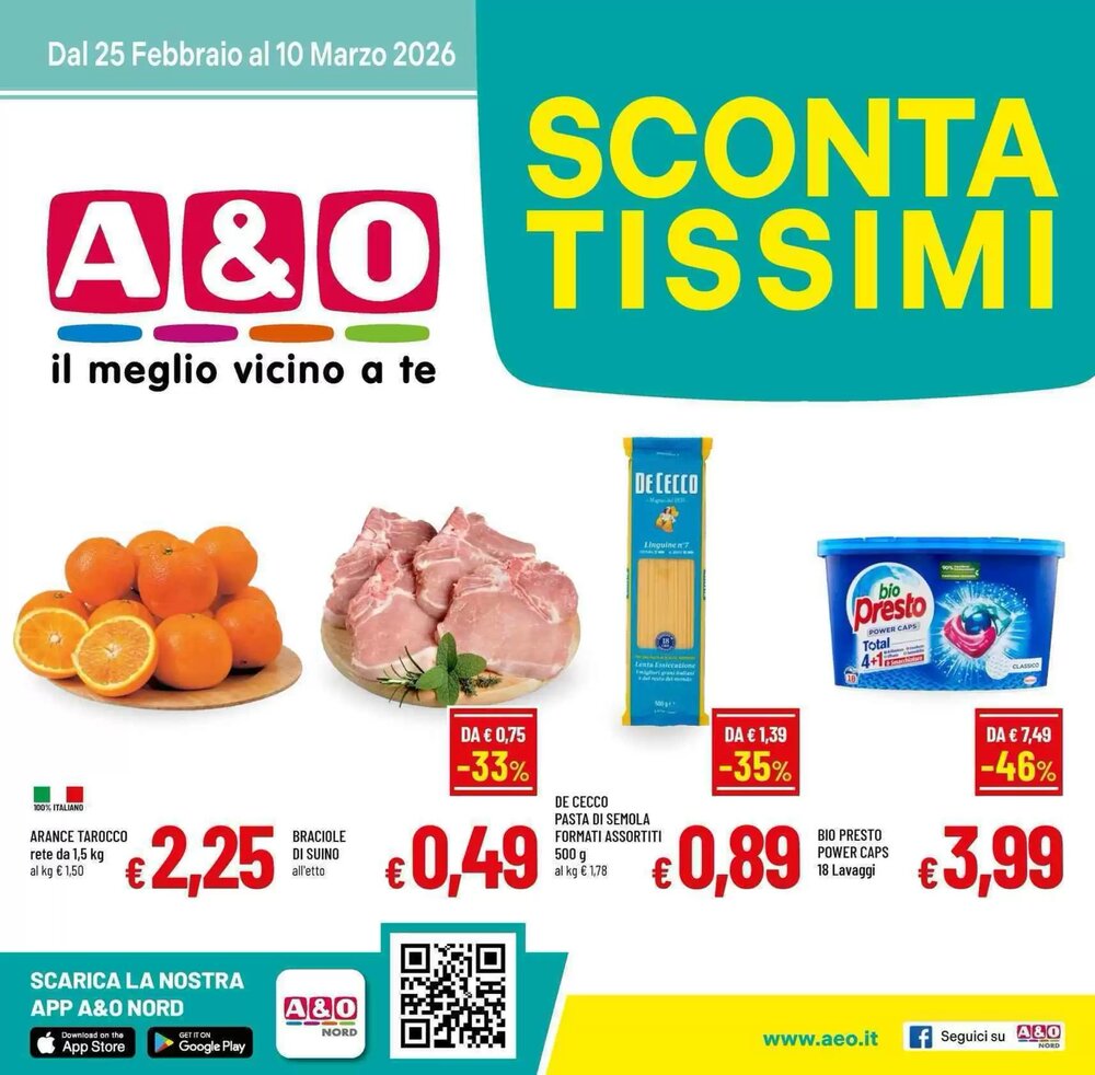 Volantino promozionale A&o  valide dal 25/02/2026 - Pagina 1.