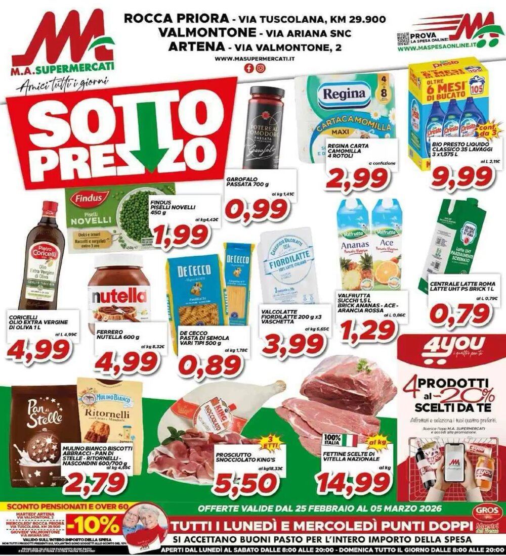 Volantino promozionale MA Supermercati  valide dal 25/02/2026 - Pagina 1.