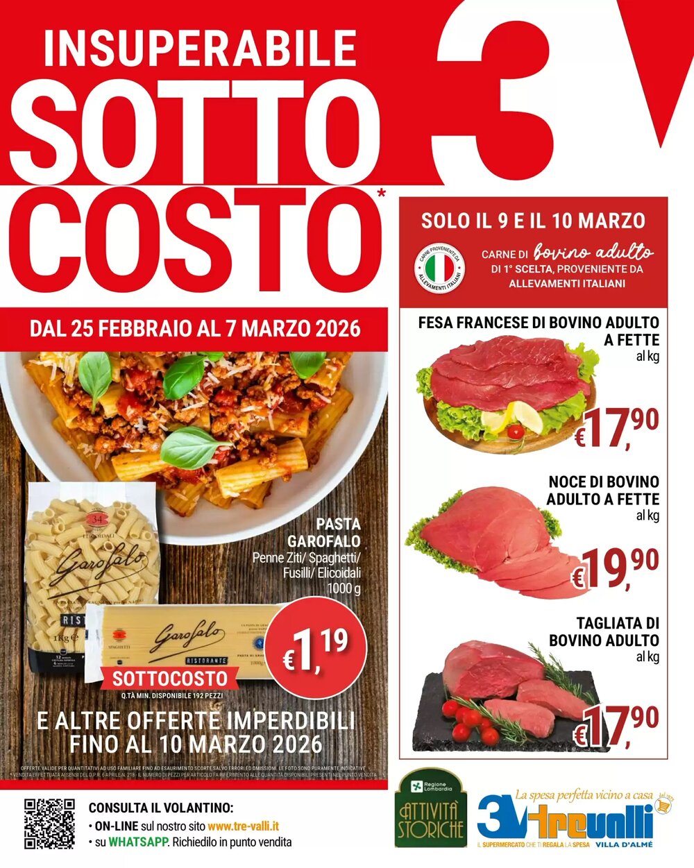Volantino promozionale Tre Valli Supermercato  valide dal 25/02/2026 - Pagina 1.