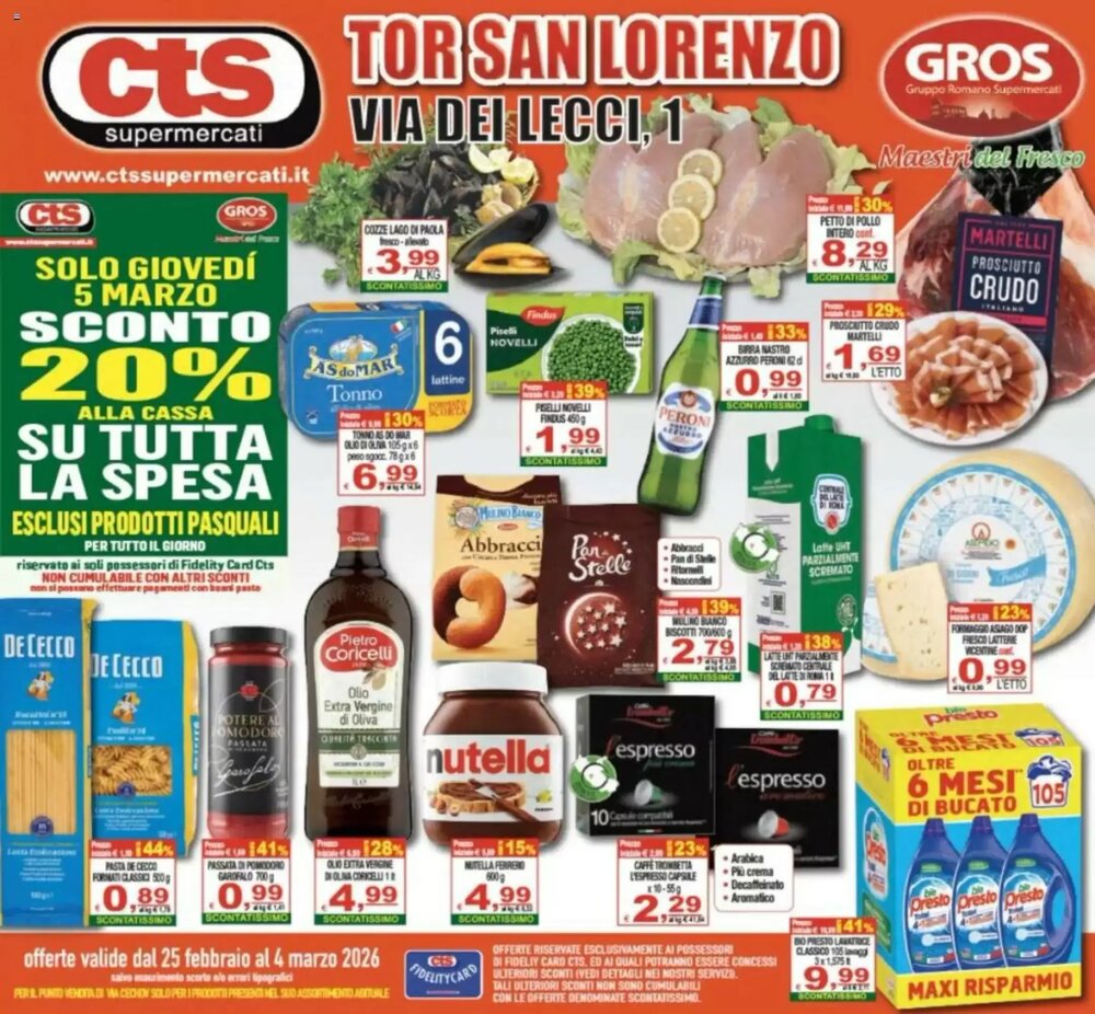 Volantino promozionale CTS Supermercati  valide dal 25/02/2026 - Pagina 1.