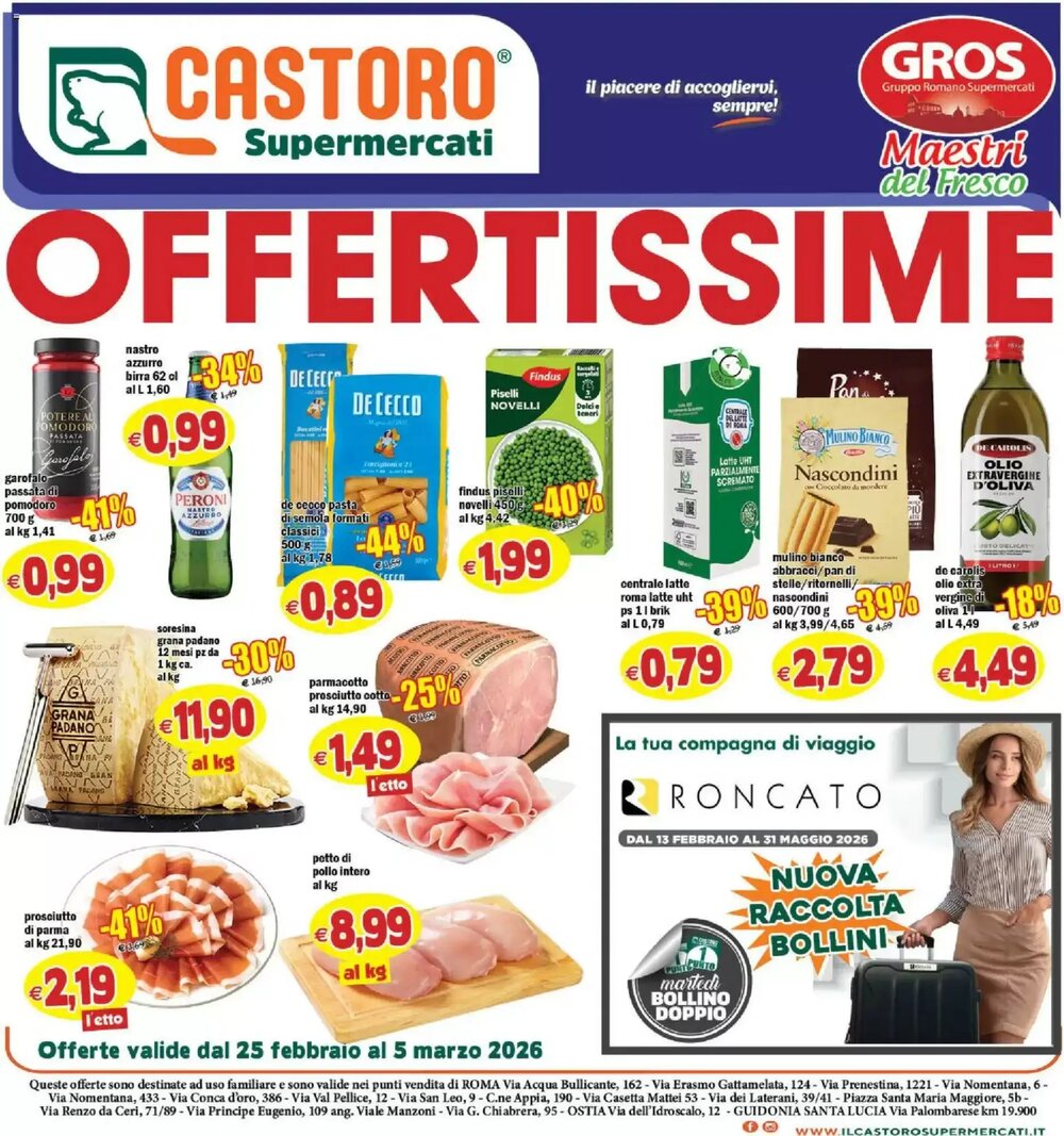 Volantino promozionale Il Castoro Supermercati  valide dal 25/02/2026 - Pagina 1.