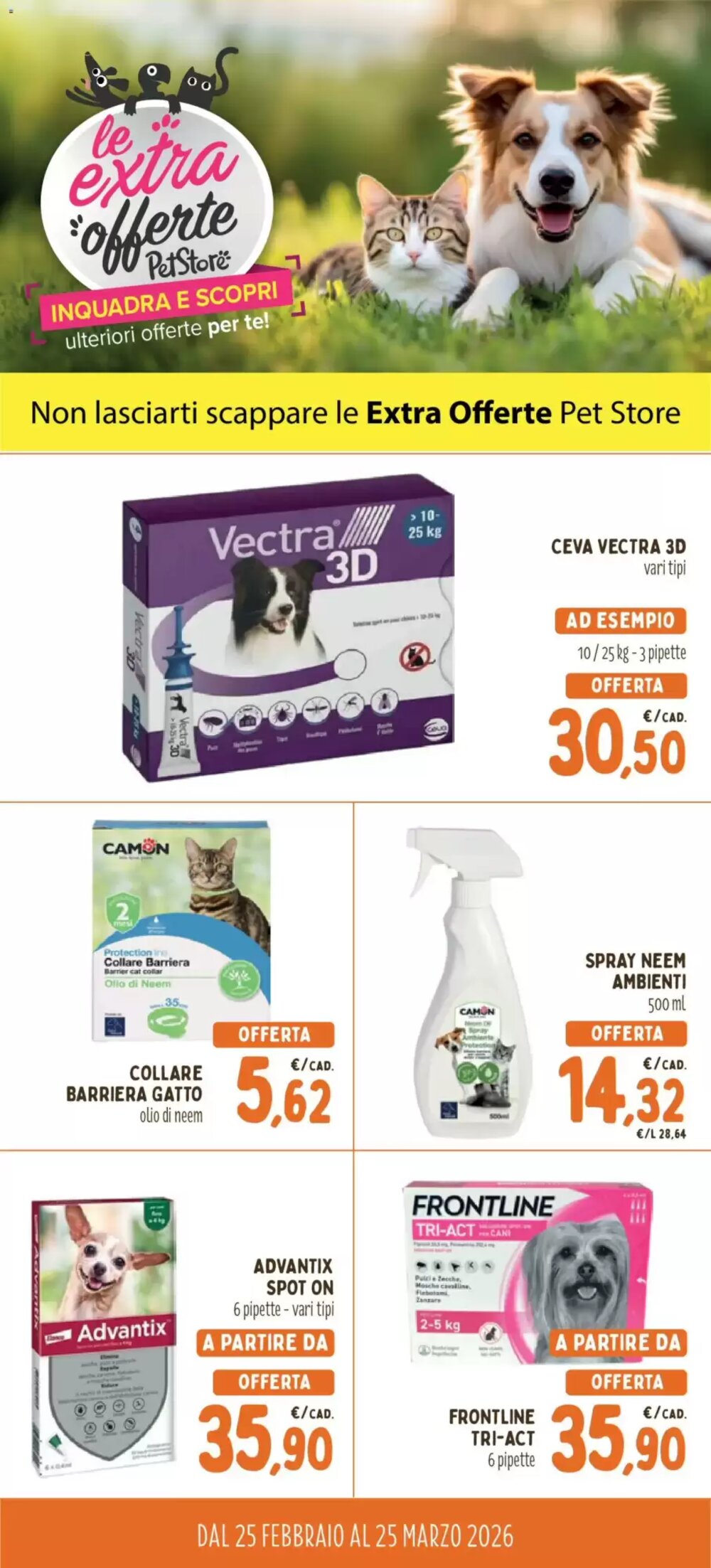 Volantino promozionale Pet Store Conad  valide dal 25/02/2026 - Pagina 1.