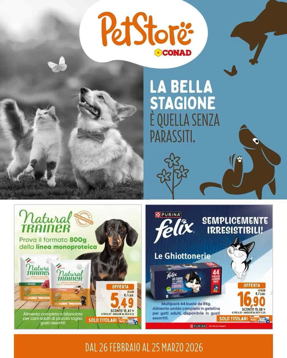Volantino promozionale Pet Store Conad  valide dal 26/02/2026 - Pagina 1.