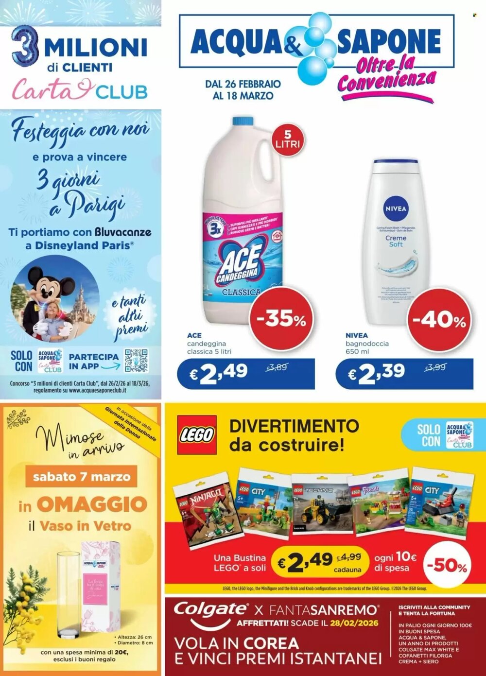 Volantino promozionale Acqua & Sapone  valide dal 26/02/2026 - Pagina 1.