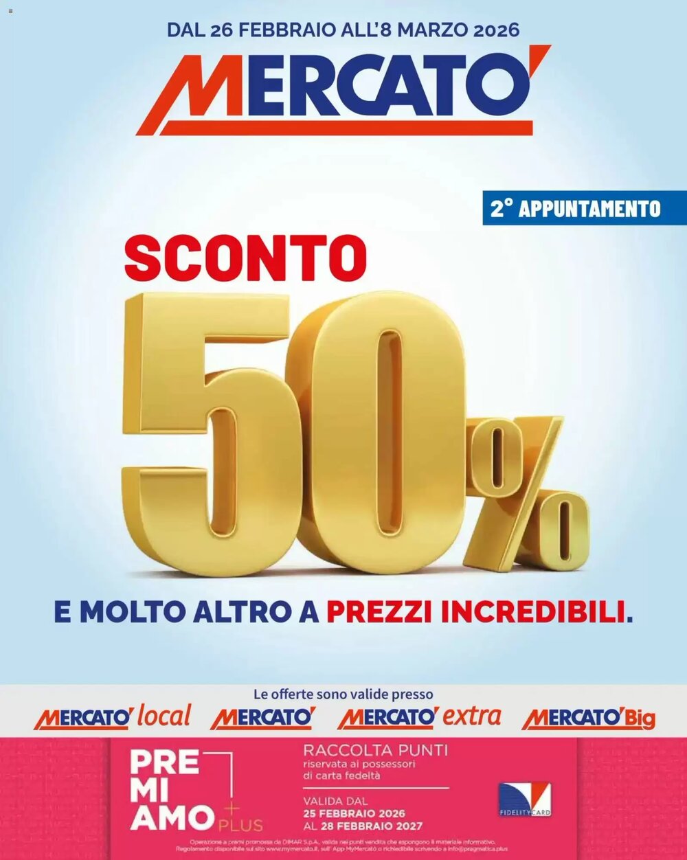 Volantino promozionale Mercatò  valide dal 26/02/2026 - Pagina 1.