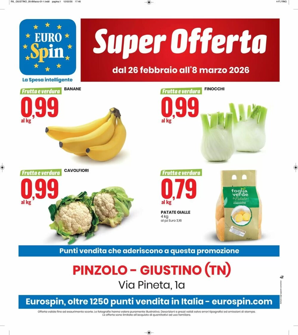 Volantino promozionale Eurospin  valide dal 26/02/2026 - Pagina 1.