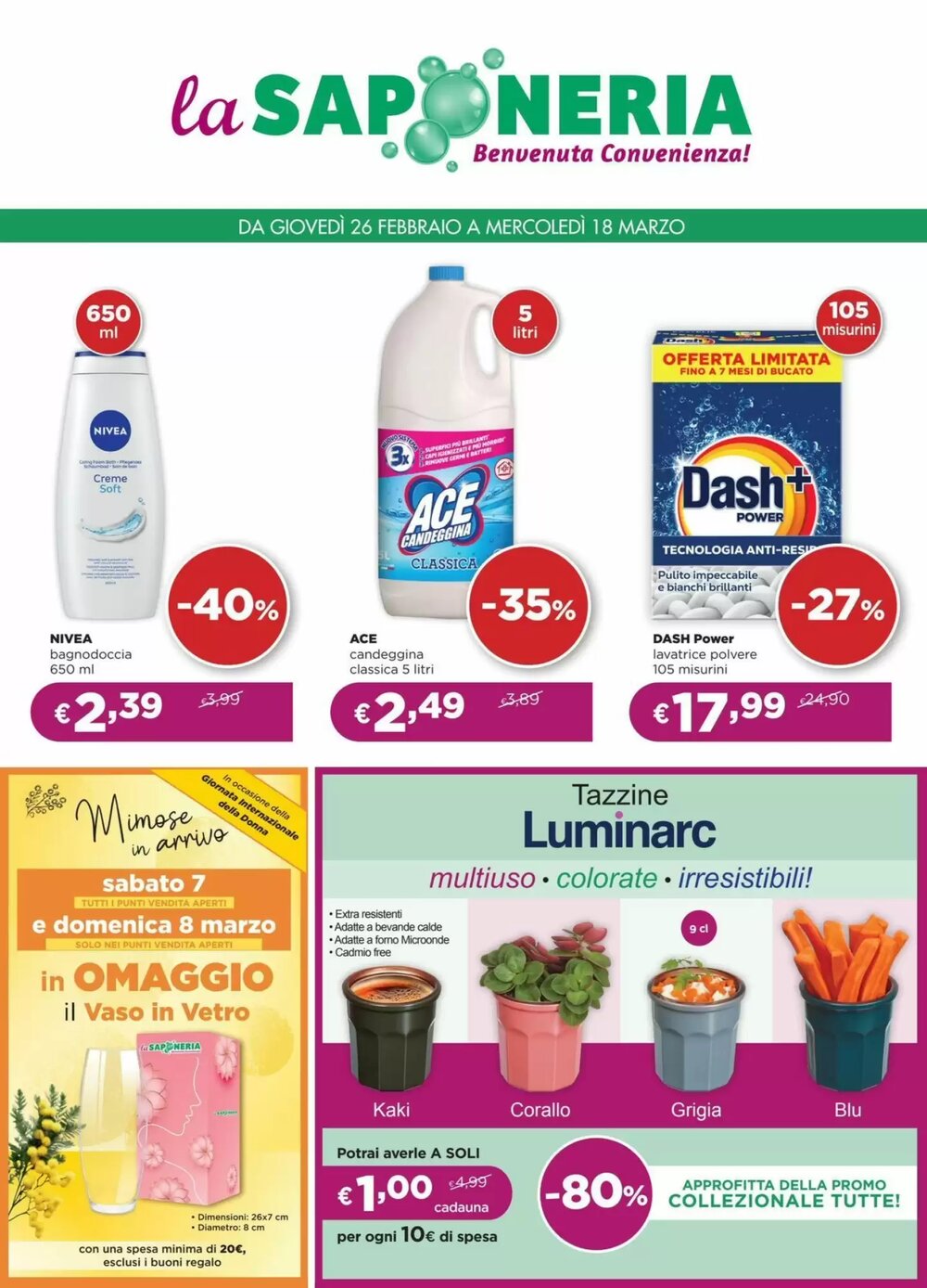 Volantino promozionale La Saponeria  valide dal 26/02/2026 - Pagina 1.