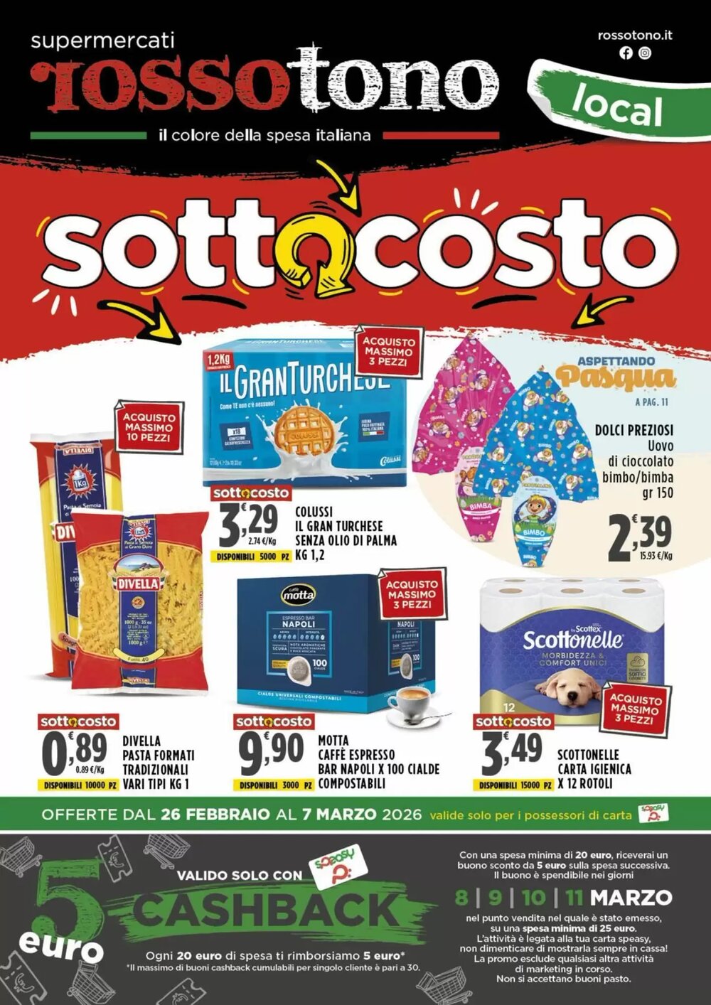 Volantino promozionale Rossotono  valide dal 26/02/2026 - Pagina 1.