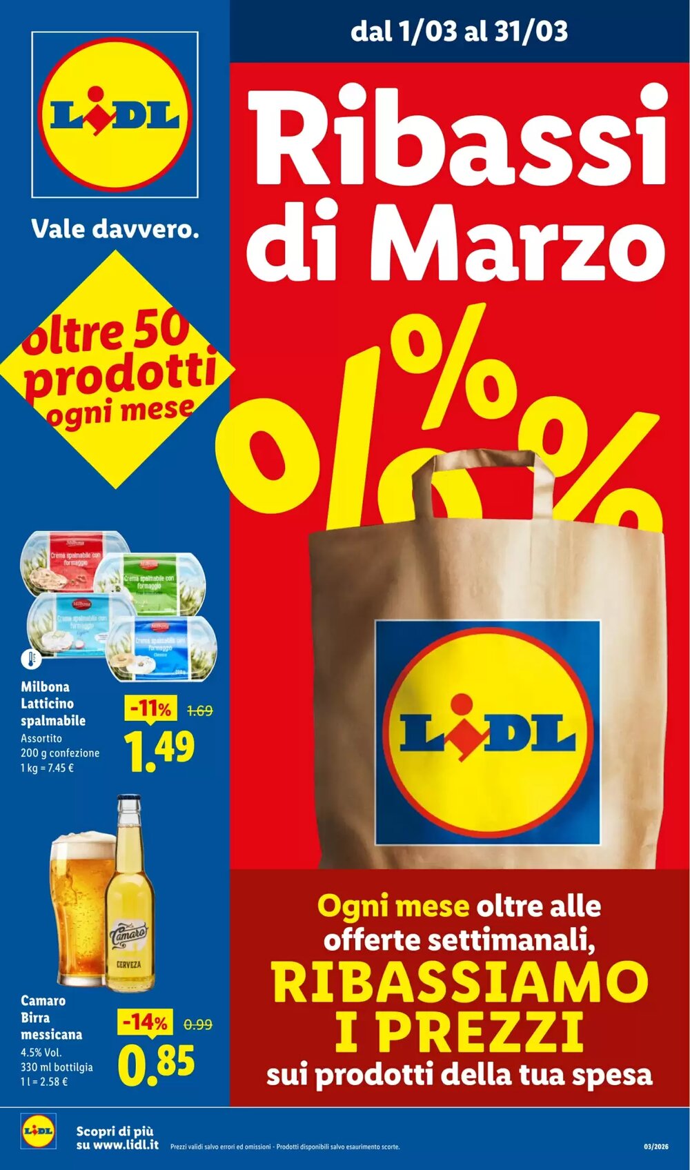Volantino promozionale Lidl  valide dal 01/03/2026 - Pagina 1.