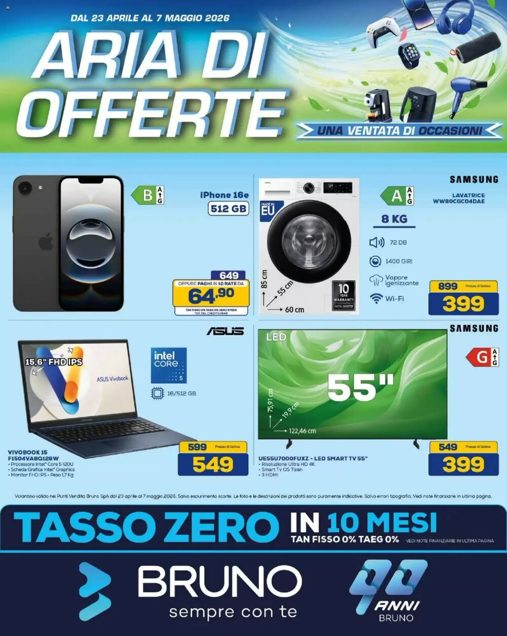 Volantino promozionale Euronics Bruno  valide dal 23/04/2026 - Pagina 1.