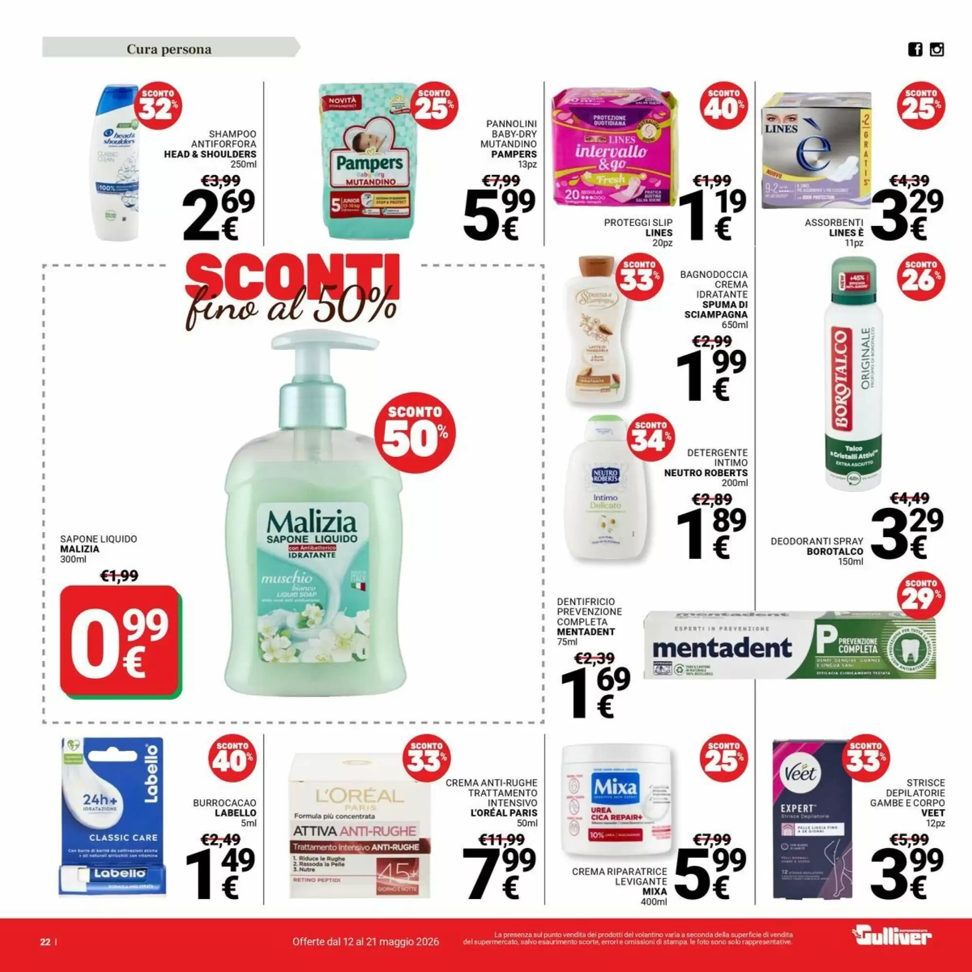 Volantino promozionale Supermercati Gulliver  valide dal 12/05/2026 - Pagina 22.