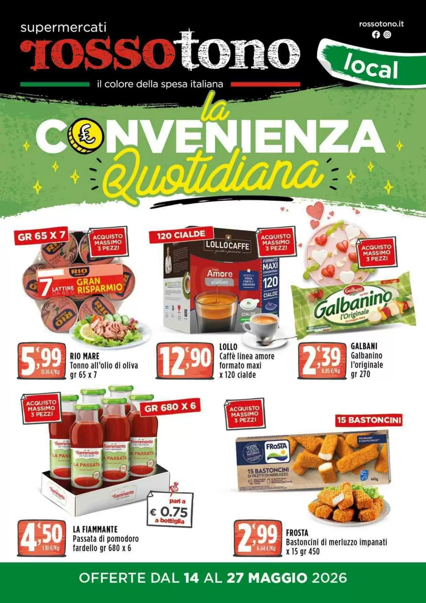 Volantino promozionale Rossotono  valide dal 14/05/2026 - Pagina 1.