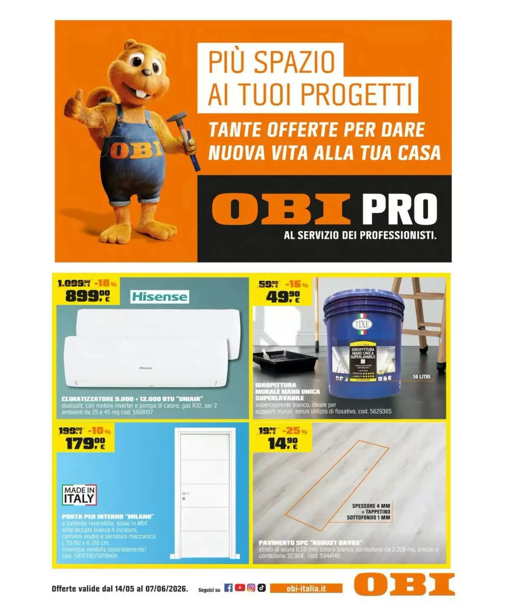 Volantino promozionale OBI  valide dal 14/05/2026 - Pagina 1.