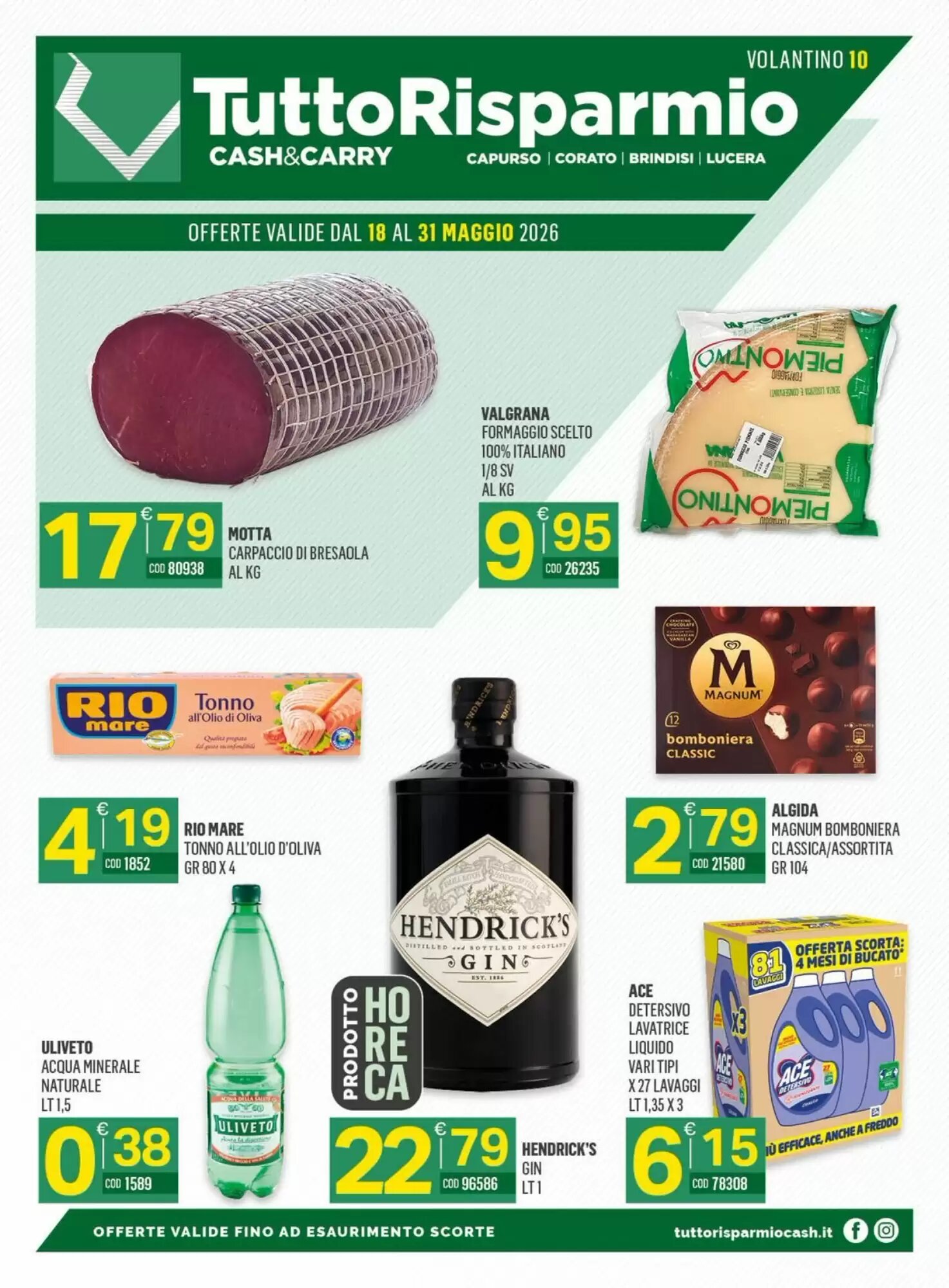Volantino promozionale Tutto Risparmio Cash&Carry  valide dal 18/05/2026 - Pagina 1.