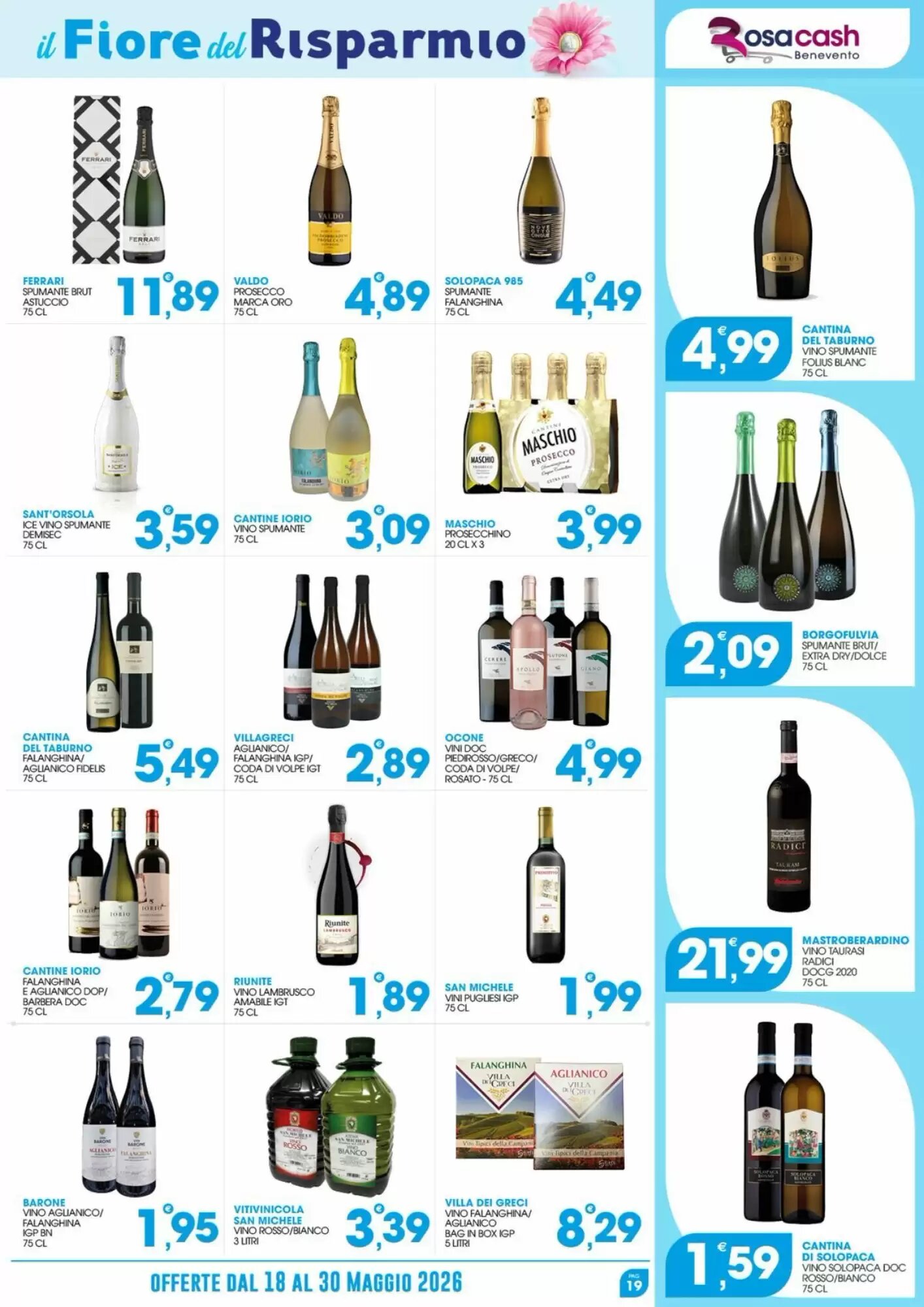 Volantino promozionale Rosa Cash  valide dal 18/05/2026 - Pagina 19.