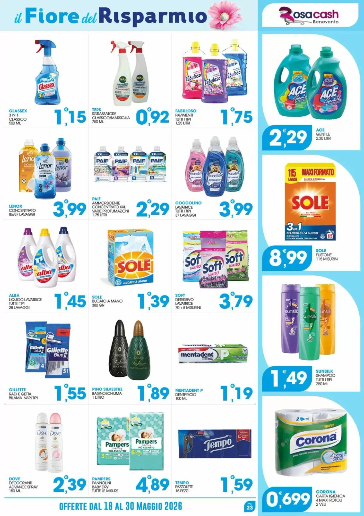 Volantino promozionale Rosa Cash  valide dal 18/05/2026 - Pagina 23.