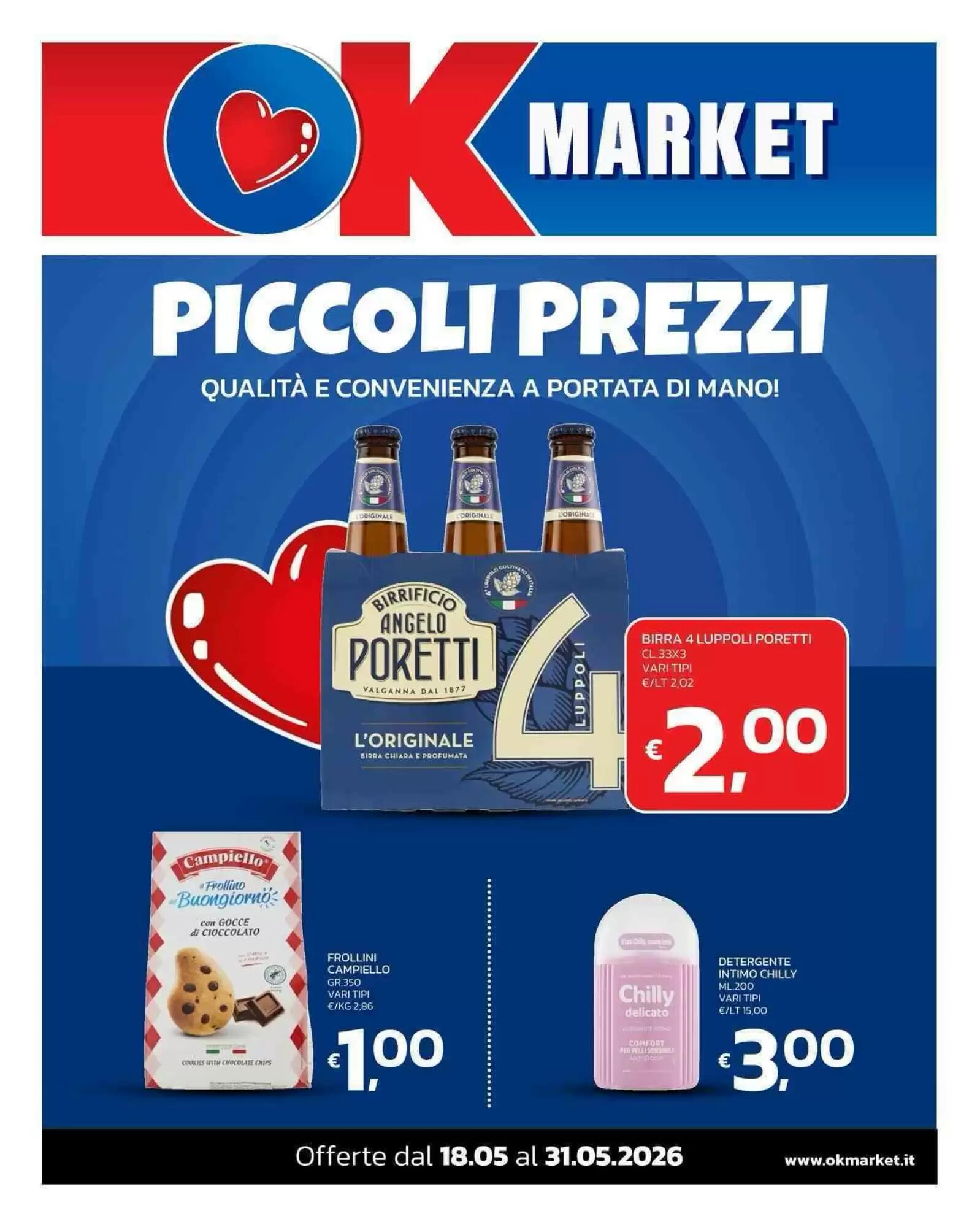 Volantino promozionale Ok Market  valide dal 18/05/2026 - Pagina 1.