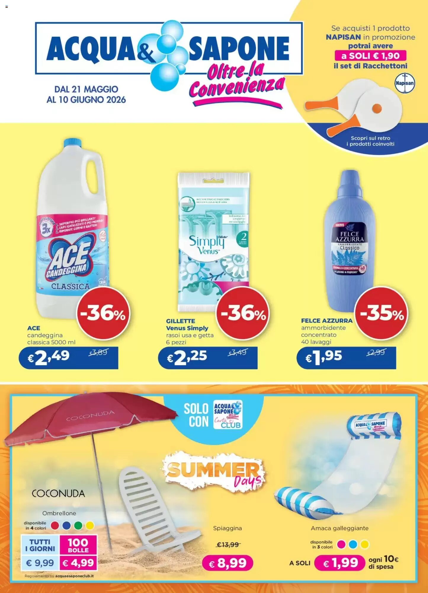 Volantino promozionale Acqua & Sapone  valide dal 21/05/2026 - Pagina 1.
