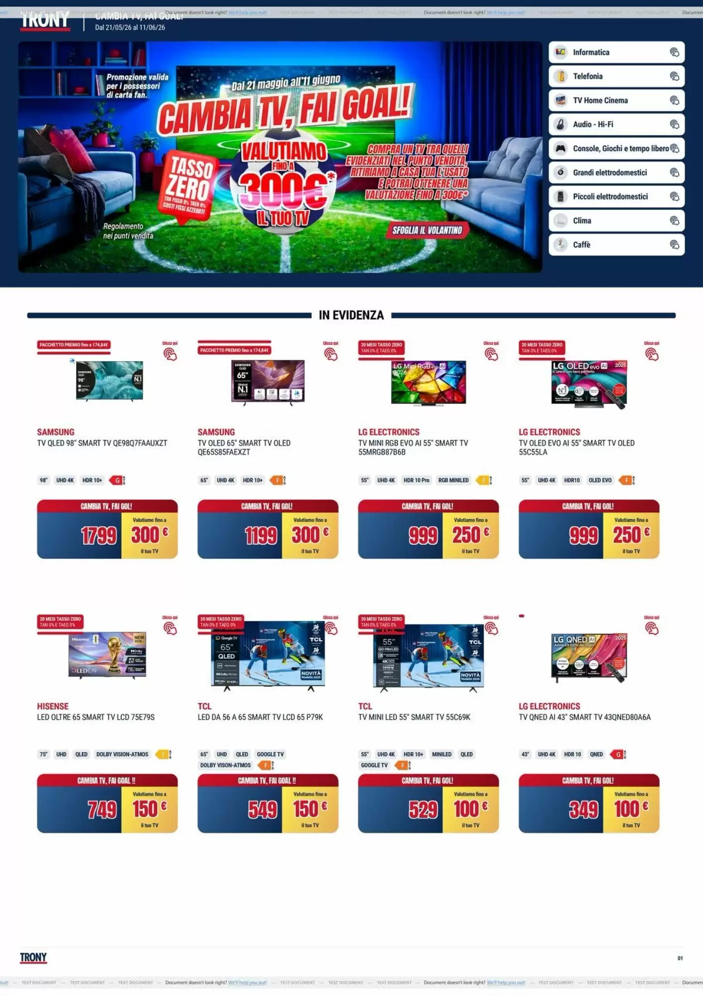 Volantino promozionale Trony  valide dal 21/05/2026 - Pagina 1.