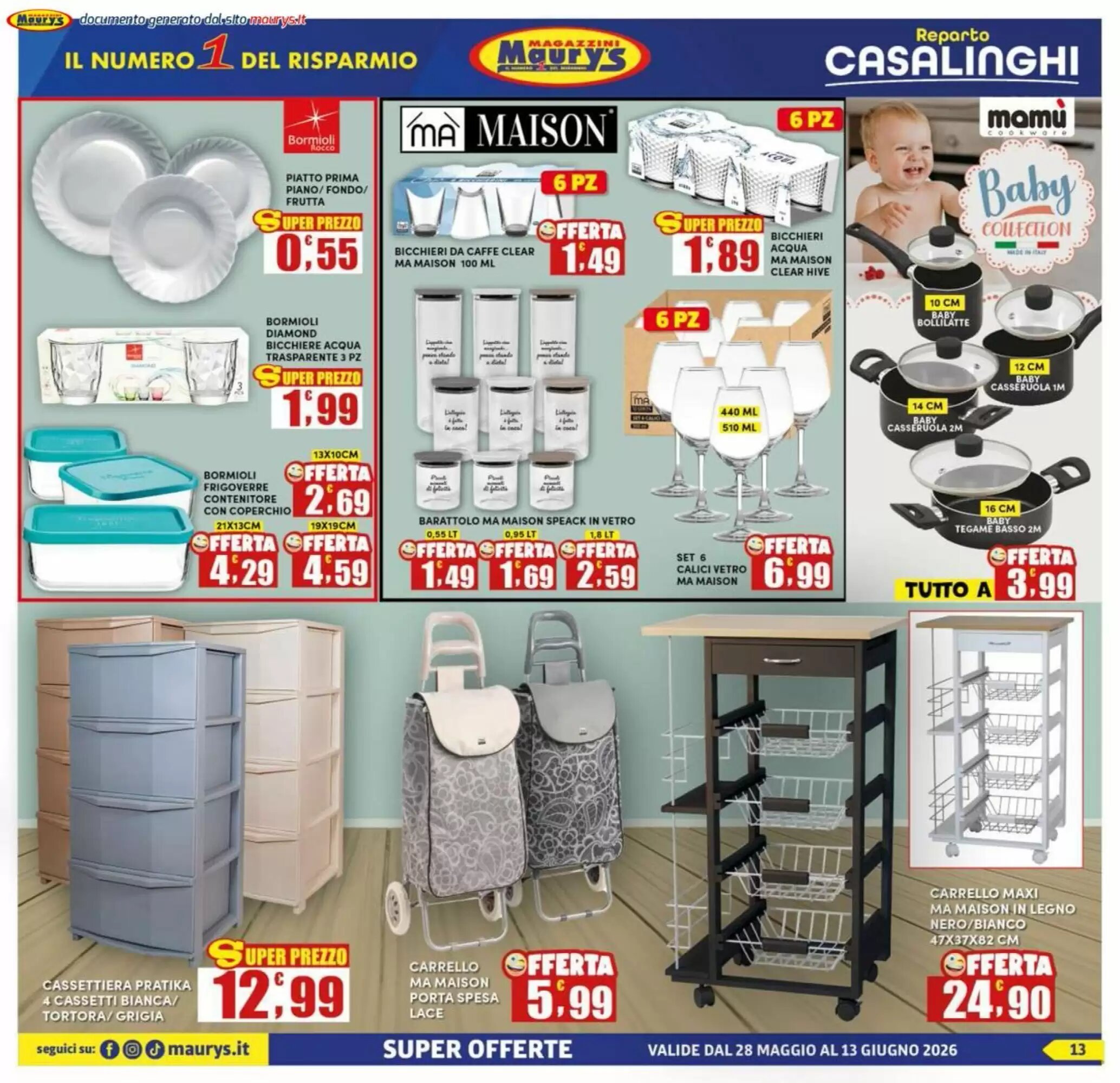 Volantino promozionale Maury's  valide dal 28/05/2026 - Pagina 13.